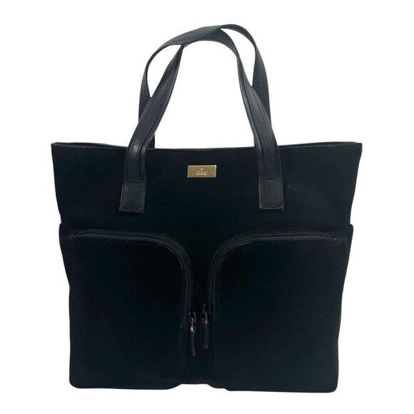 Gucci Black Authentic w serial # Suede Leather Strap Tote Handbag GG Suede - Picture 1 of 12
